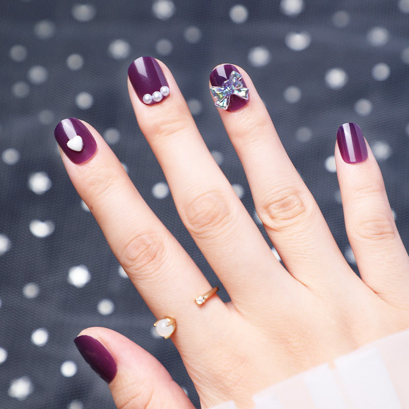 Purple Nails With Diamonds